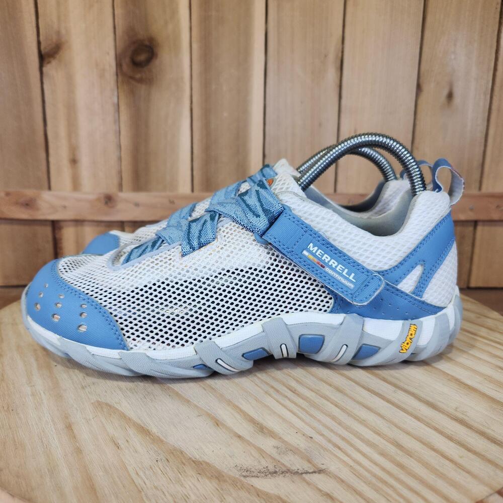 Merrell Waterpro Continuum Shoes Womens 8 Blue Trail Vibram Sneakers Athletic